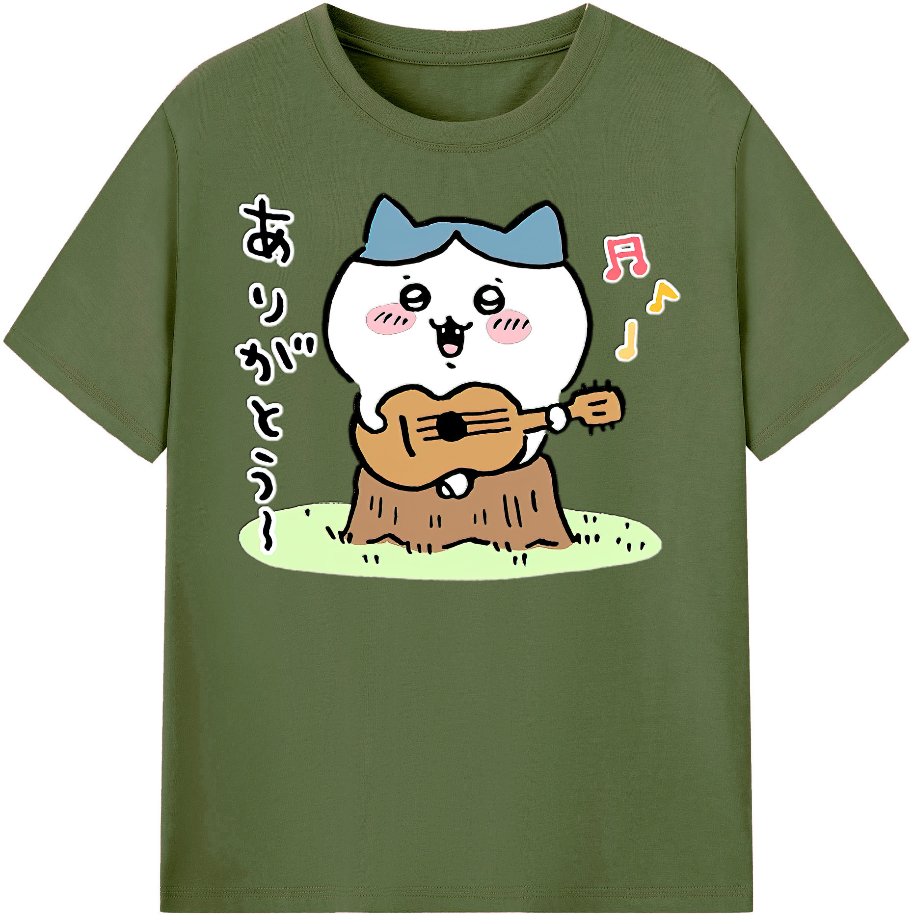 （画像用） ちいかわ ハチワレ Chii-kawa hachiware 綿100％半袖Tシャツ（フロントプリント）